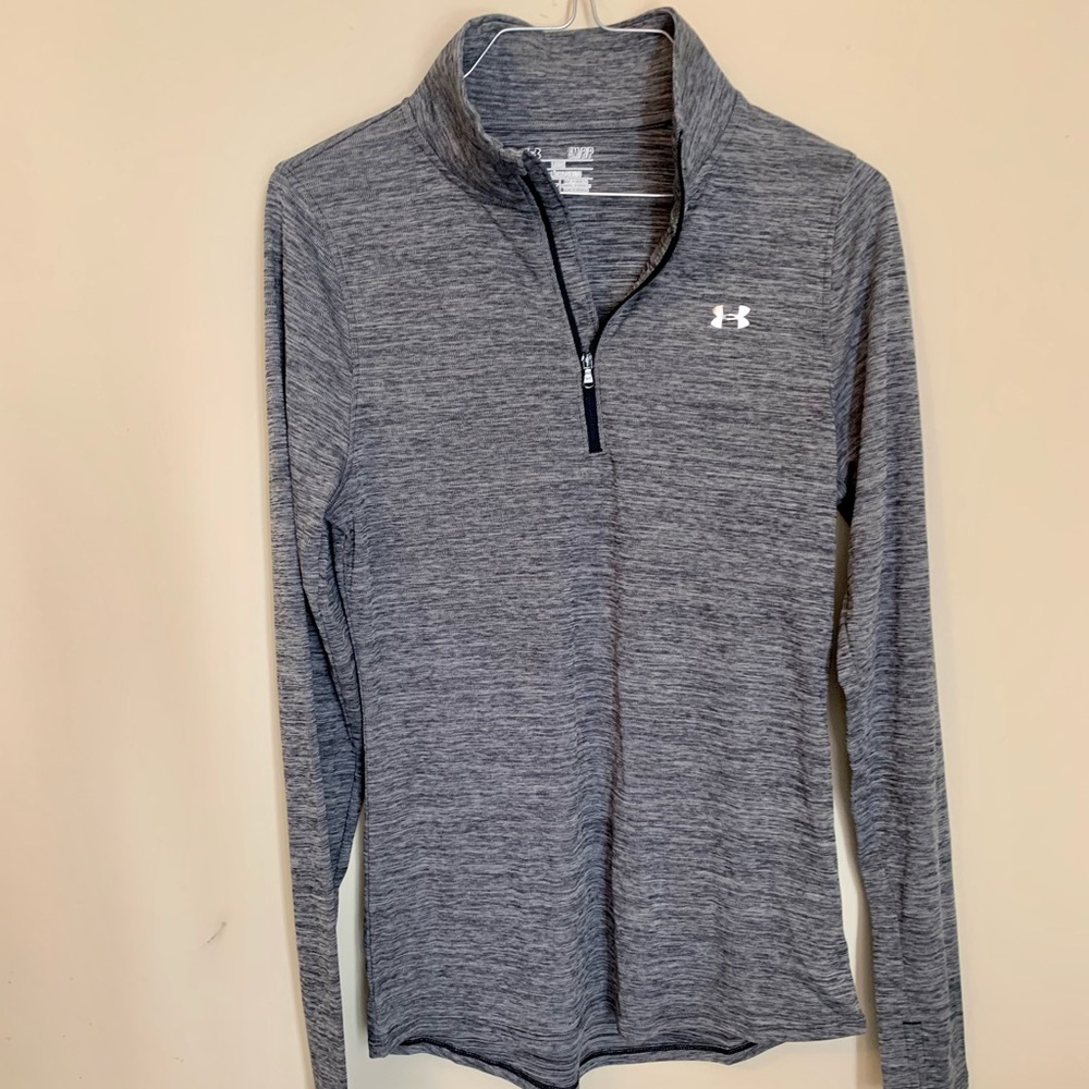 Under Armour Heat Gear Gray Black Pullover